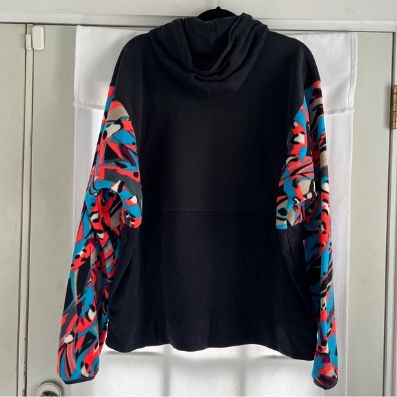 UNDER ARMOUR Black Blue Pink Fleece Loose Fit Hoodie - Men's Size XL - Picture 3 of 9